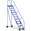 Vestil 50° Grip Strut 11-Step Rolling Warehouse Ladder 103.88"
