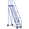 Vestil 58° Perforated 11-Step Rolling Warehouse Ladder 85.06"