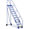 Vestil 50° Perforated 11-Step Rolling Warehouse Ladder 103.88"