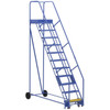 Vestil 58° Perforated 11-Step Rolling Warehouse Ladder 91.25"