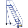 Vestil 50° Perforated 11-Step Rolling Warehouse Ladder 110.88"