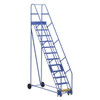 Vestil 58° Perforated 12-Step Rolling Warehouse Ladder 91.31"