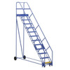 Vestil 50° Grip Strut 12-Step Rolling Warehouse Ladder 121.44"