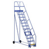 Vestil 58° Perforated 12-Step Rolling Warehouse Ladder 97.5"