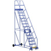 Vestil 58° Perforated 14-Step Rolling Warehouse Ladder 108.88"