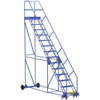 Vestil 50° Perforated 14-Step Rolling Warehouse Ladder 135.06"