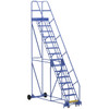 Vestil 58° Perforated 15-Step Rolling Warehouse Ladder 115"