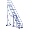 Vestil 50° Perforated 15-Step Rolling Warehouse Ladder 143.31"