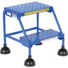 Vestil Blue Perforated 2-Step Spring Loaded Rolling Ladder 20.25"