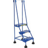 Vestil Blue Perforated 3-Step Spring Loaded Rolling Ladder 25.56"