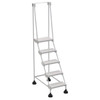 Vestil White Perforated 5-Step Spring Loaded Rolling Ladder 38.06"