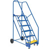 Vestil 58° Perforated 6-Step Rolling Warehouse Ladder 53.94"