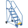 Vestil 50° Perforated 6-Step Rolling Warehouse Ladder 62.38"