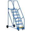 Vestil 58° Perforated 7-Step Rolling Warehouse Ladder 66.94"