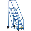 Vestil 58° Perforated 8-Step Rolling Warehouse Ladder 66.94"