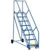 Vestil 50° Perforated 8-Step Rolling Warehouse Ladder 85.31"