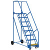 Vestil 58° Perforated 8-Step Rolling Warehouse Ladder 72.63"
