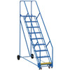 Vestil 50° Grip Strut 9-Step Rolling Warehouse Ladder 97.75"