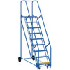 Vestil 58° Perforated 9-Step Rolling Warehouse Ladder 78.94"