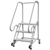 Vestil 58° Perforated Grip Strut 3-Step Fda Tip-N-Roll Ladder 34.06 X 29.5"