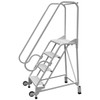 Vestil 58° Perforated Grip Strut 4-Step Fda Tip-N-Roll Ladder 40.38 X 29.5"