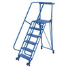 Vestil 58° Grip Strut 6-Step Tip-N-Roll Straddle Ladder 68.25 X 29.5"