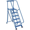 Vestil 58° Perforated 6-Step Tip-N-Roll Straddle Ladder 68.25 X 29.5"