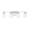 Generation Lighting Vinton 3-Light Chrome Vanity Light With Etched White Shades 4420904-05