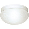 Satco 12 In. 2-Light Incandescent Flush Mount Light (Textured White)