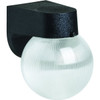 Seasons 6 In Outdoor Led Flush-Mount Wall Porch Light W/ Clear Prismatic Globe (Black)