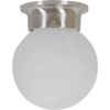 6" 1-Light, Led Globe W/ 8w, Alabaster Glass In Brushed Nickel Detail