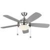 Generation Lighting Discus Classic 44 In. 5-Blade Led Ceiling Fan W/ Light (Brushed Steel)
