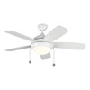 Generation Lighting Discus Classic 44 In. 5-Blade Led Ceiling Fan W/ Light (White)