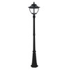 Gama Sonic 180 Lm Pagoda Bulb Solar Lamp Post Single Lamp Black Powder Aluminum