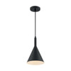 Satco Lightcap 1 Light Small Pendant Fixture, Matte Black Finish