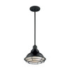 Satco  Newbridge 1 Light Small Pendant Fixture Gloss Black Finish