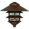 Satco 8" Landscape Pagoda Light, Three Louver, Large Hood, Bronze