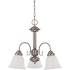 Satco Ballerina 3-Light Indoor Chandelier (Frosted Glass) (B. Nickel)