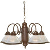 Satco 5-Light Indoor Chandelier (Old Bronze) (Clear Glass)
