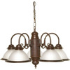Satco 5-Light Indoor Chandelier (Old Bronze) (Frosted Glass)