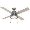 Hunter Fan Loki 52 In. Ceiling Fan W/ Light (Matte Silver)