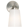 AFX Joanna 11 In. Medium Base Wall Sconce Satin Nickel 120v White Glass Shade