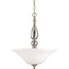 Satco Nuvo Brushed Nickel Dupont Three-Light Pendant With Satin White Glass