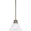Satco Nuvo Brushed Nickel Empire One-Light 7 Mini Pendant, Hang Straight Canopy