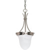 Satco Nuvo Brushed Nickel One-Light 10 Pendant With Alabaster Glass Bell