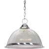 Satco Nuvo Brushed Nickel One-Light 15 Pendant With Clear Prismatic Dome