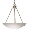 Satco Nuvo Brushed Nickel Three-Light 23 Pendant With Alabaster Glass Bowl
