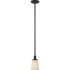 Satco Nuvo Forest Bronze Laguna One-Light Mini Pendant With White Glass
