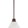 Satco Nuvo Old Bronze Empire One-Light 7 Mini Pendant With Hang Straight Canopy