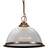 Satco Nuvo Old Bronze One-Light 15 Pendant With Clear Prismatic Dome